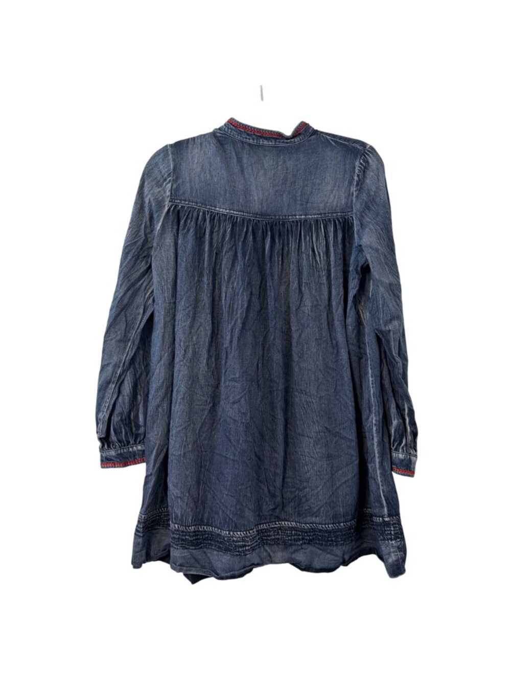 Keer Qibown Embroidered Denim Tunic Jacket Floral Pockets & Button Front Size S - Picture 12 of 12